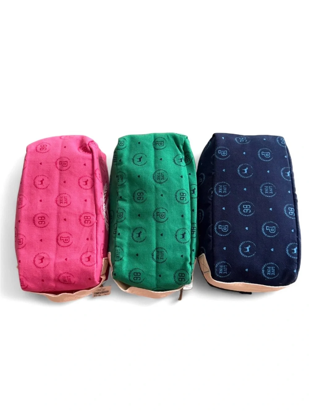 NWT Rare Y2K PINK Victoria's Secret Crest Logo Canvas Toiletry Makeup Bag